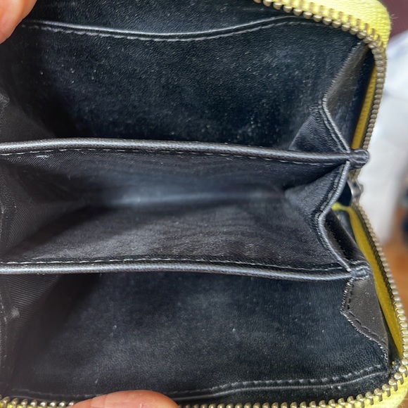 Rebecca Minkoff Leather Studded Wallet, Day-Glow Yellow Full Zipper - Picture 2 of 6